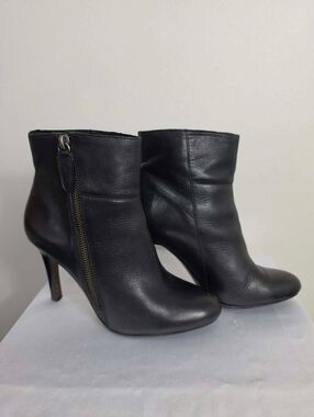 Coach Black Leather Ankle Boots